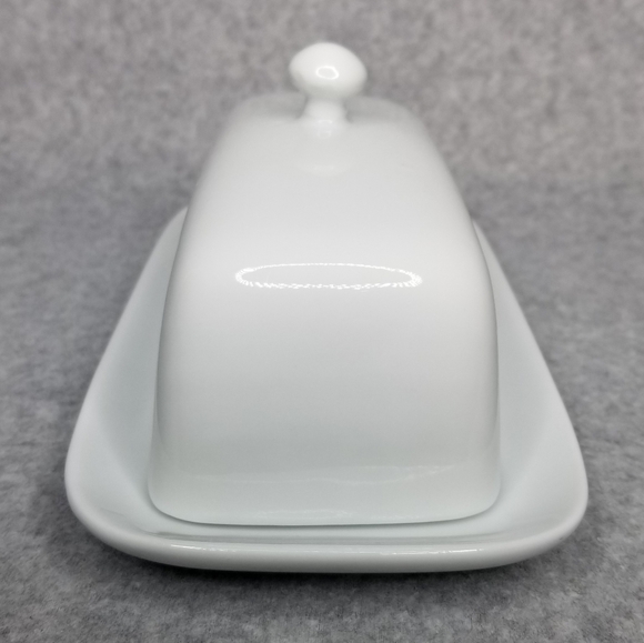 BIA Cordon Bleu White 1/4lb Covered Butter Dish Butter Keeper Knob Handle - Picture 4 of 10